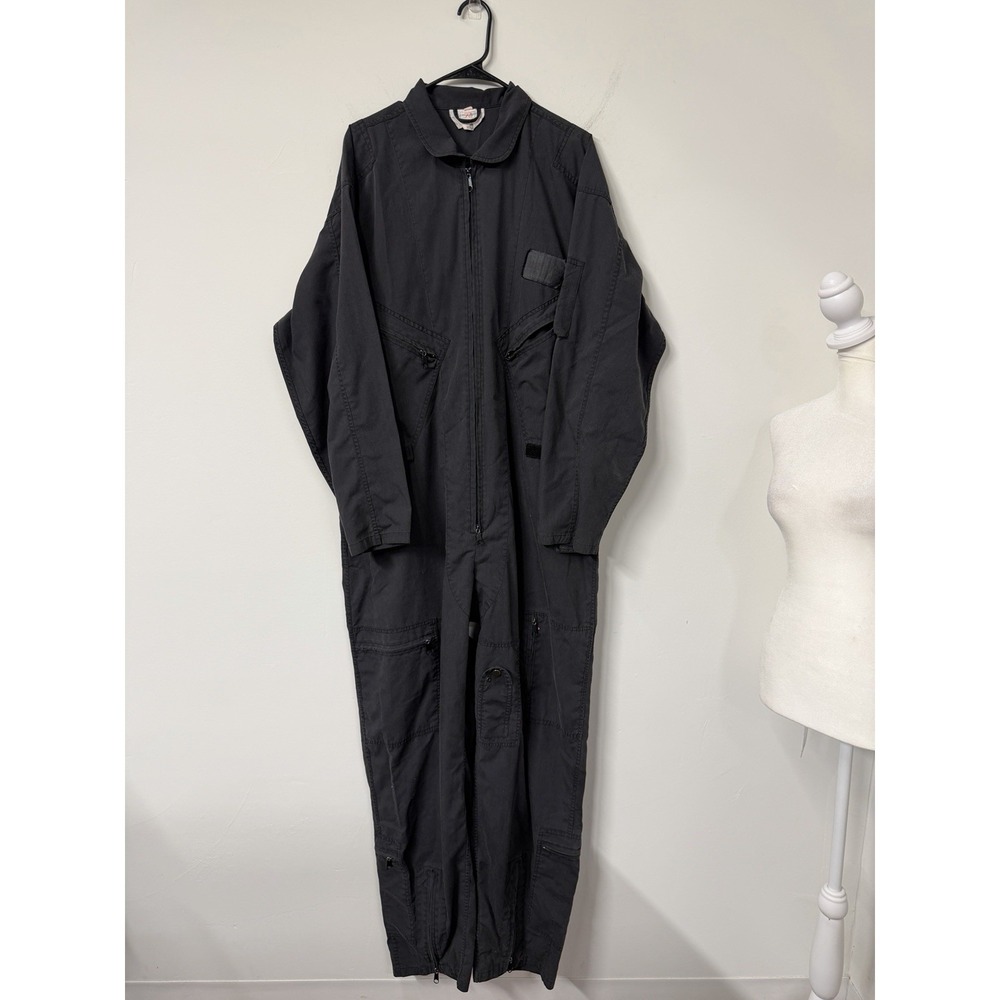 Vtg Rothco XL Gray Cotton Military Intermediate Flight Suit Coveralls Flyer